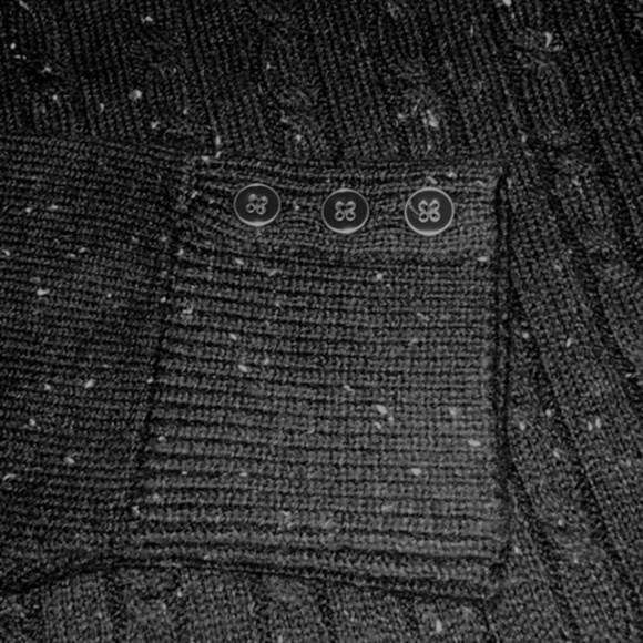 Talbots Black Cable Knit Sweater Crew Neck Long Sleeves w/Button Cuffs 0X NWOT - Picture 8 of 8